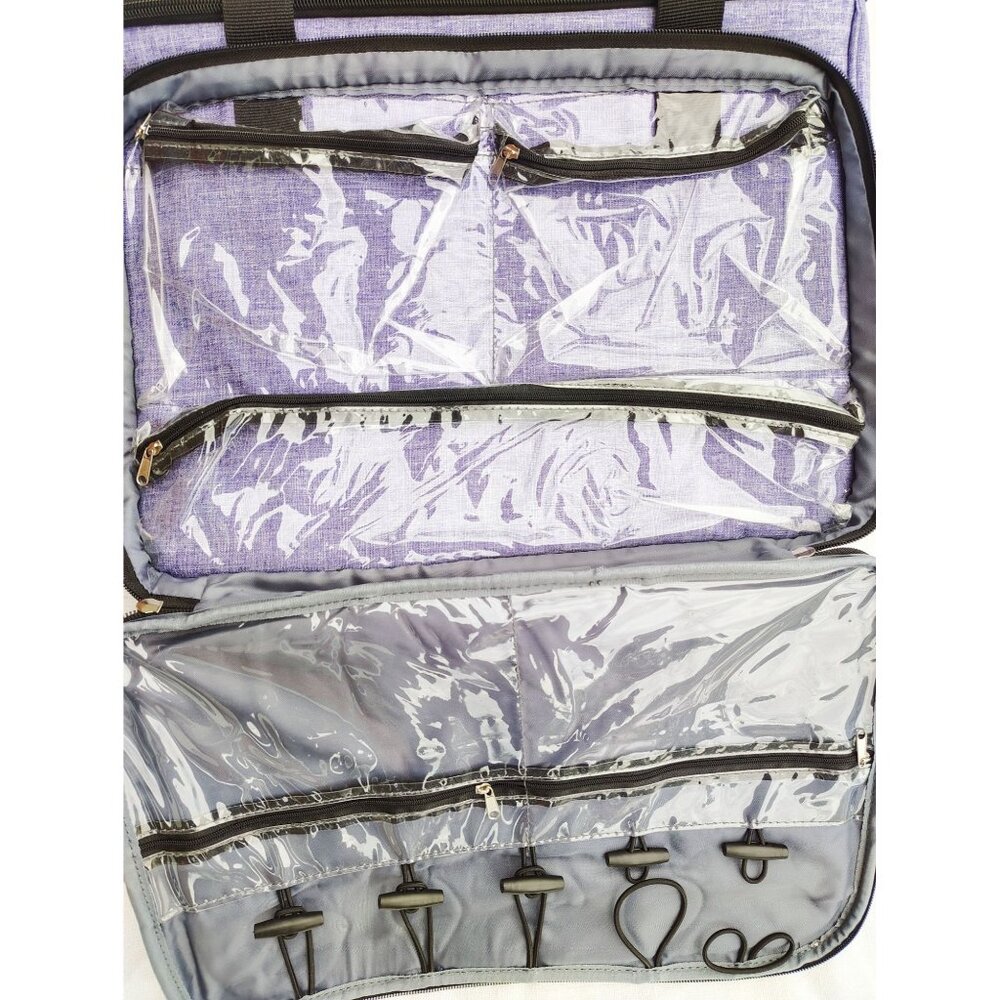 Homest Light Purple Carrying Case Multiple Compartment Adjust Strap Travel Offic - Picture 5 of 10